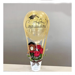 Hot Air Balloon 19 (Graduation White Line Toy Hot Air Balloon With Standard Wording)
